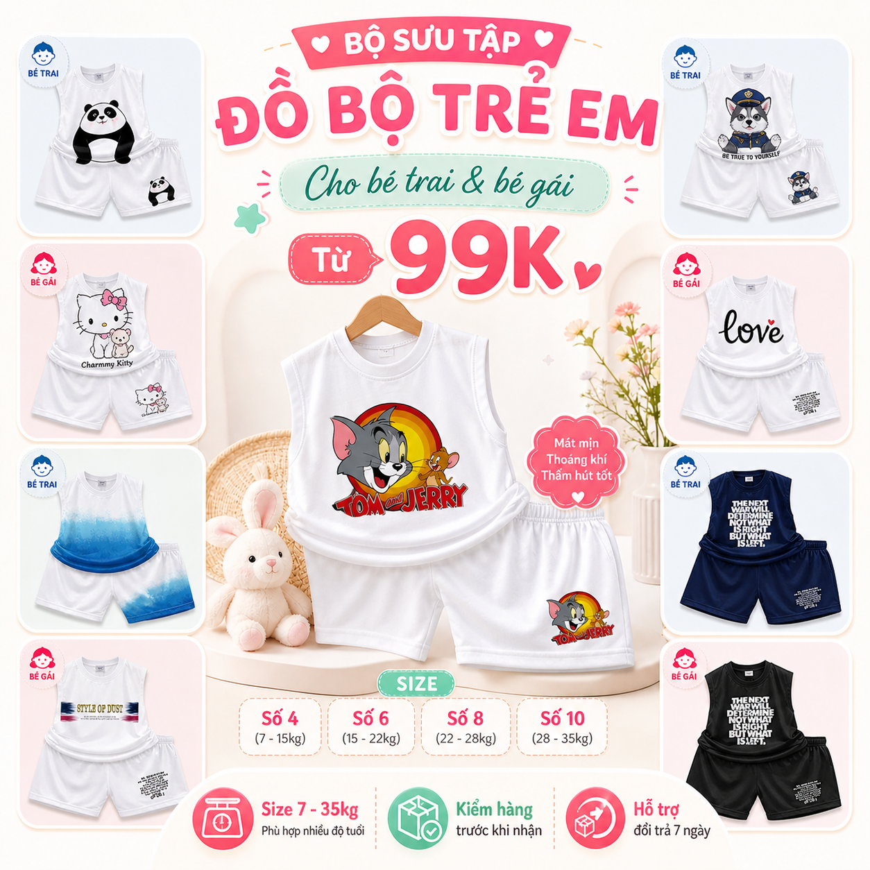 Banner đồ bộ trẻ em MODOVN thun lạnh mẫu chính